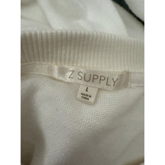 Z Supply Cassie Merry Long Sleeve Top In Vanilla Ice Womens Size Large - Picture 9 of 11